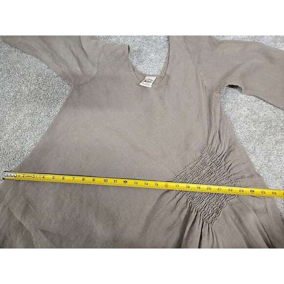 LA BOTTEGA DI BRUNELLA Italy Linen Midi Dress Latte Beige Women’s ONE Size -S-L - Picture 9 of 10